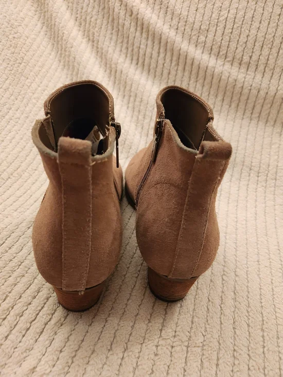 Suede Side-Zip Ankle Boots in Taupe - Picture 2 of 4